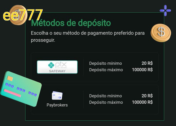 O cassino ee777bet oferece uma grande variedade de métodos de pagamento